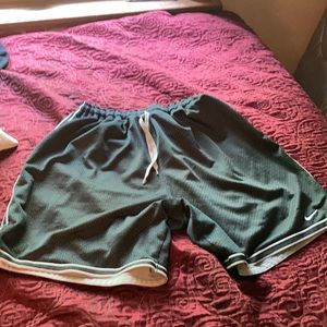 Grey Nike sport shorts.